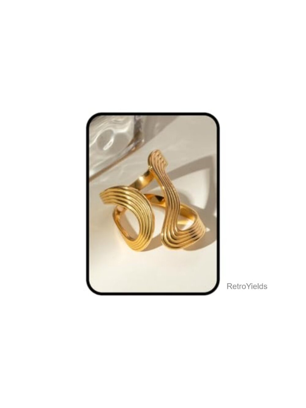 Adjustable Stainless Steel Wavy Split Ring for Women
